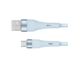 Kabel USB - microUSB 1 m silikonowy niebieski Kruger&Matz Basic