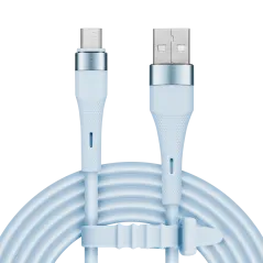 Kabel USB - microUSB 1 m silikonowy niebieski Kruger&Matz Basic