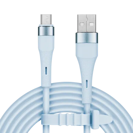 Kabel USB - microUSB 1 m silikonowy niebieski Kruger&Matz Basic