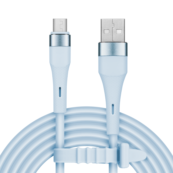 Kabel USB - microUSB 1 m silikonowy niebieski Kruger&Matz Basic Kabel USB - microUSB 1 m silikonowy niebieski Kruger&Matz Basic