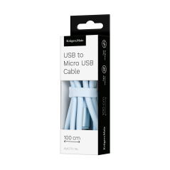 Kabel USB - microUSB 1 m silikonowy niebieski Kruger&Matz Basic