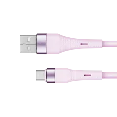 Kabel USB - microUSB 1 m silikonowy różowy Kruger&Matz Basic