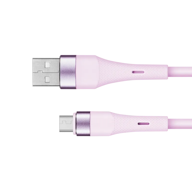 Kabel USB - microUSB 1 m silikonowy różowy Kruger&Matz Basic Kabel USB - microUSB 1 m silikonowy różowy Kruger&Matz Basic