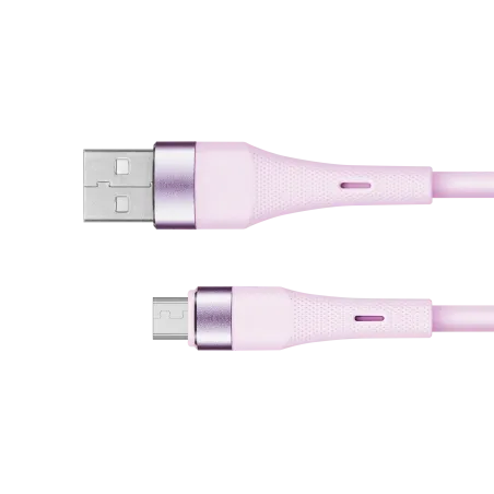 Kabel USB - microUSB 1 m silikonowy różowy Kruger&Matz Basic