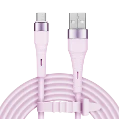 Kabel USB - microUSB 1 m silikonowy różowy Kruger&Matz Basic