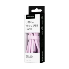 Kabel USB - microUSB 1 m silikonowy różowy Kruger&Matz Basic