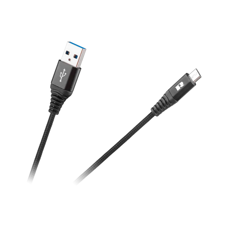 Kabel USB - USB micro REBEL 100 cm czarny Kabel USB - USB micro REBEL 100 cm czarny