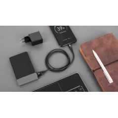 Kabel USB - USB micro REBEL 100 cm czarny