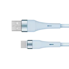 Kabel USB - USB typu C 1 m silikonowy niebieski Kruger&Matz Basic