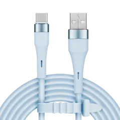 Kabel USB - USB typu C 1 m silikonowy niebieski Kruger&Matz Basic
