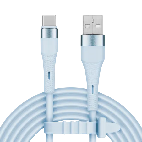 Kabel USB - USB typu C 1 m silikonowy niebieski Kruger&Matz Basic