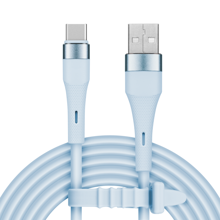 Kabel USB - USB typu C 1 m silikonowy niebieski Kruger&Matz Basic Kabel USB - USB typu C 1 m silikonowy niebieski Kruger&Matz Basic