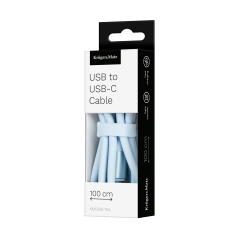 Kabel USB - USB typu C 1 m silikonowy niebieski Kruger&Matz Basic