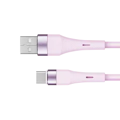 Kabel USB - USB typu C 1 m silikonowy różowy Kruger&Matz Basic
