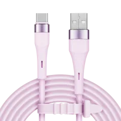Kabel USB - USB typu C 1 m silikonowy różowy Kruger&Matz Basic