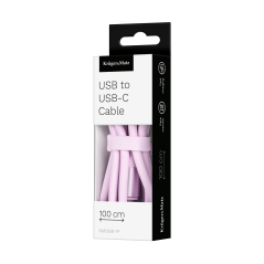 Kabel USB - USB typu C 1 m silikonowy różowy Kruger&Matz Basic
