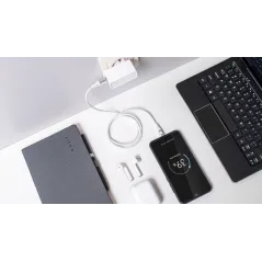 Kabel USB - USB typu C REBEL 100 cm biały