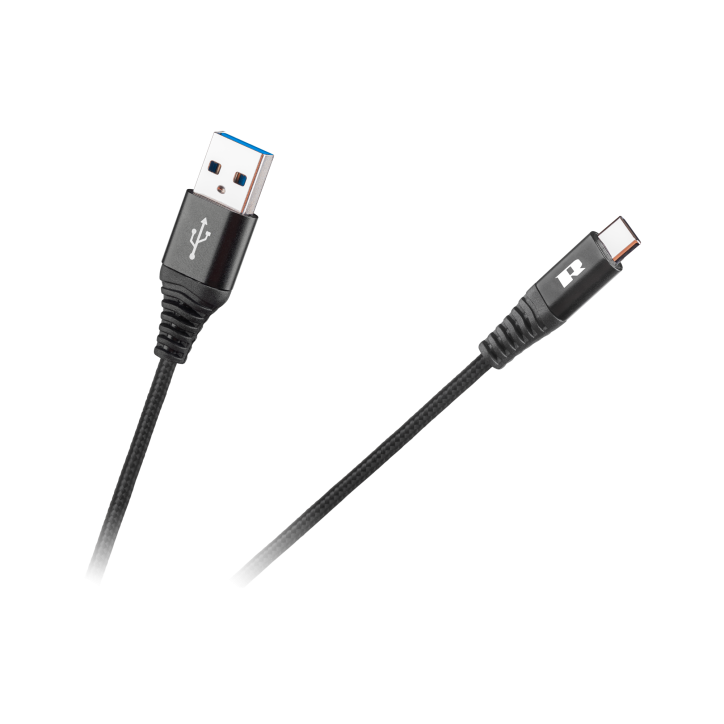 Kabel USB - USB typu C REBEL 200 cm czarny Kabel USB - USB typu C REBEL 200 cm czarny