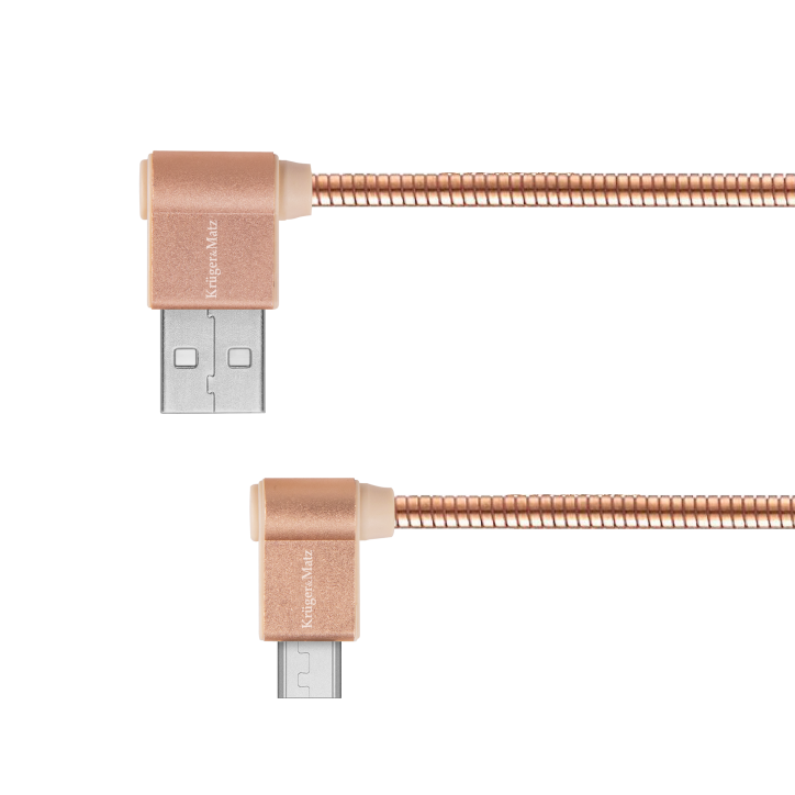 Kabel USB - wtyk kątowy typu C 1m 3A Kruger&Matz Kabel USB - wtyk kątowy typu C 1m 3A Kruger&Matz