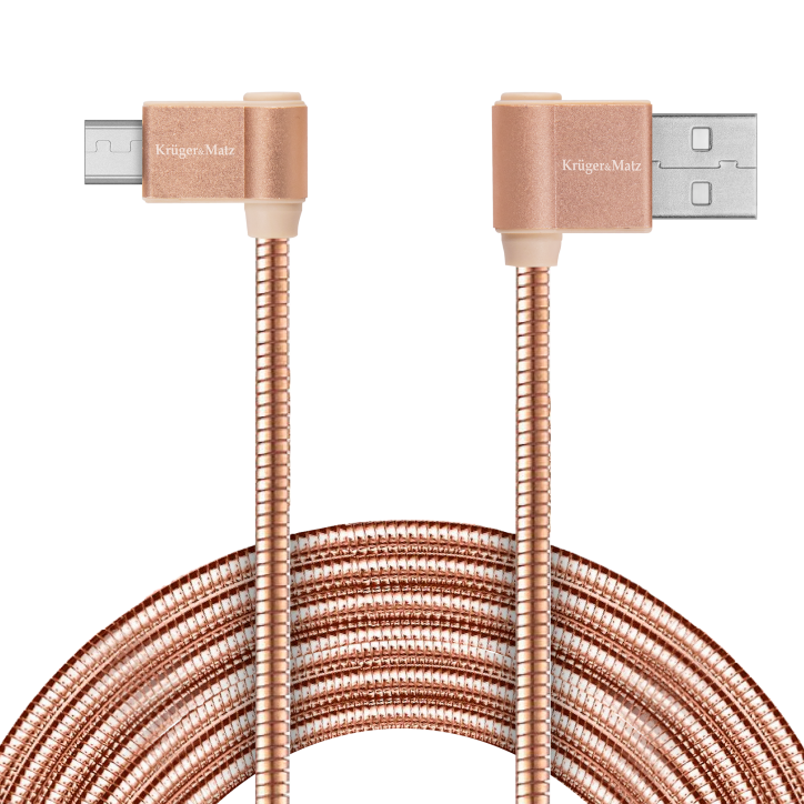 Kabel USB - wtyk kątowy typu C 1m 3A Kruger&Matz Kabel USB - wtyk kątowy typu C 1m 3A Kruger&Matz