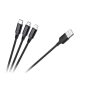 Kabel USB 3w1 microUSB, USB typu C, Lightning 100 cm