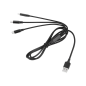 Kabel USB 3w1 microUSB, USB typu C, Lightning 100 cm