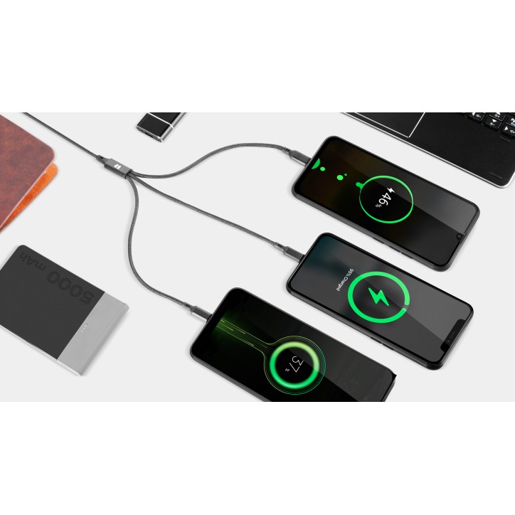 Kabel USB 3w1 microUSB, USB typu C, Lightning 100 cm Kabel USB 3w1 microUSB, USB typu C, Lightning 100 cm