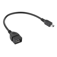 Kabel USB gniazdo A - wtyk mini USB 20cm OTG
