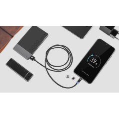 Kabel USB magnetyczny 3w1 microUSB, USB typu C, Lightning 100 cm czarny