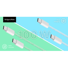 Kabel USB C 100 W 1 m niebieski Kruger&amp;Matz Basic – szybka ładowanie!