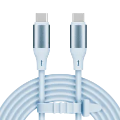 Kabel USB typu C - USB typu C 100 W 1 m silikonowy niebieski Kruger&Matz Basic
