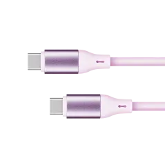 Kabel USB typu C - USB typu C 100 W 1 m silikonowy różowy Kruger&Matz Basic