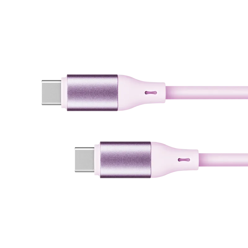 Kabel USB typu C - USB typu C 100 W 1 m silikonowy różowy Kruger&Matz Basic Kabel USB typu C - USB typu C 100 W 1 m silikonowy różowy Kruger&Matz Basic