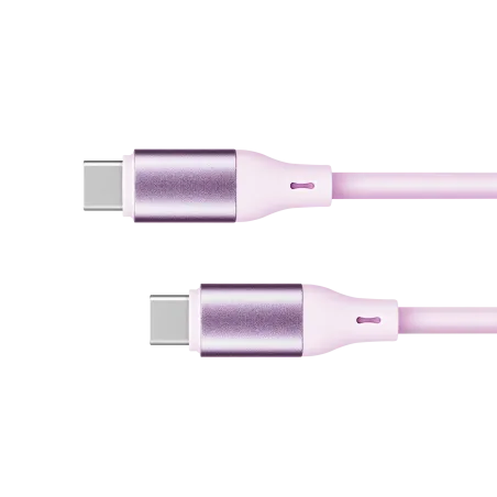 Kabel USB typu C - USB typu C 100 W 1 m silikonowy różowy Kruger&Matz Basic