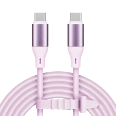 Kabel USB typu C - USB typu C 100 W 1 m silikonowy różowy Kruger&Matz Basic