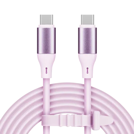 Kabel USB typu C - USB typu C 100 W 1 m silikonowy różowy Kruger&Matz Basic