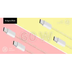 Kabel USB typu C - USB typu C 60 W 1,5 m żółty Kruger&Matz Basic