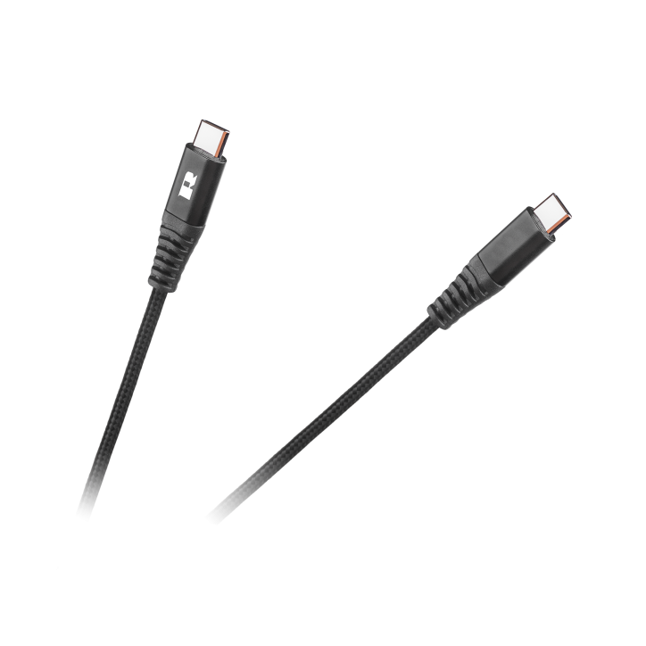 Kabel USB typu C - USB typu C REBEL 100 cm czarny Kabel USB typu C - USB typu C REBEL 100 cm czarny