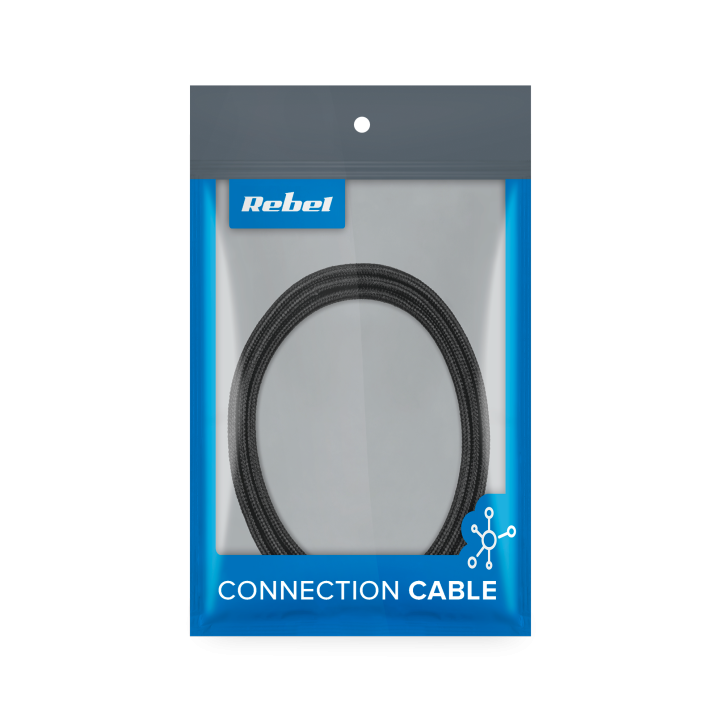 Kabel USB typu C - USB typu C REBEL 100 cm czarny Kabel USB typu C - USB typu C REBEL 100 cm czarny