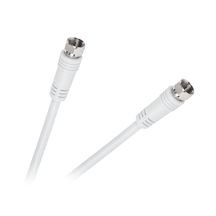 Kabel wtyk F - wtyk F 1,8m biały Kabel wtyk F - wtyk F 1,8m biały