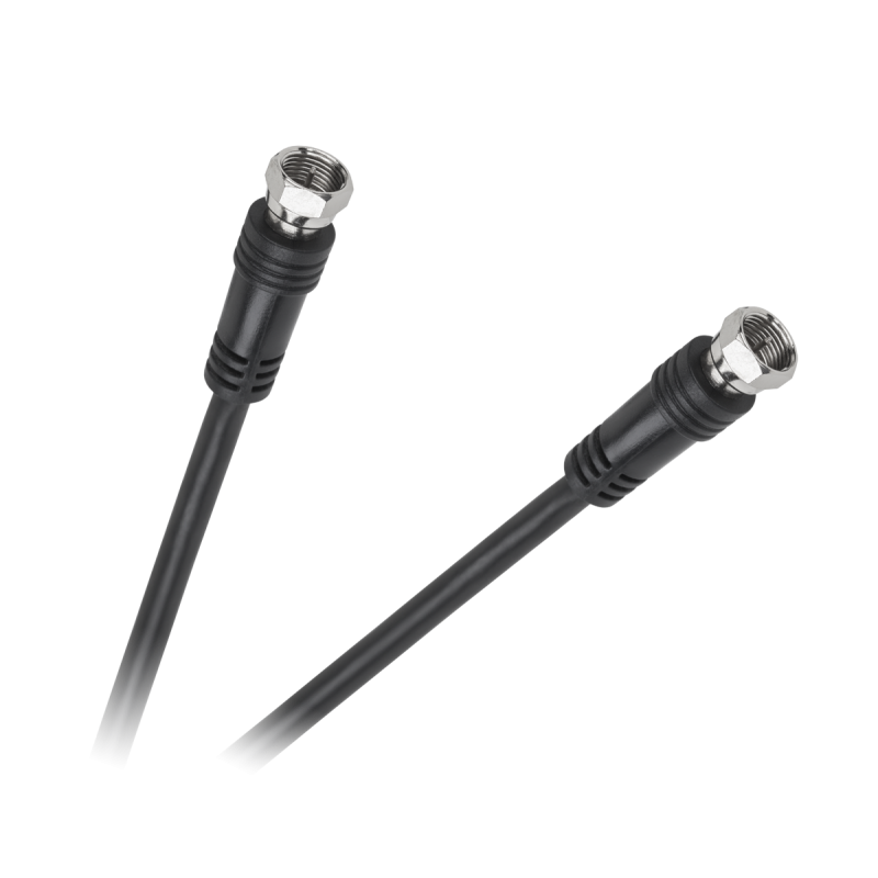 Kabel wtyk F - wtyk F czarny 0.25m