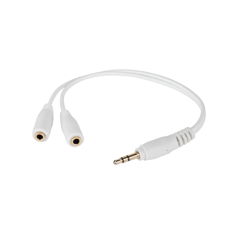 Kabel wtyk jack 3,5/2 x gniazdo jack 3,5 0.2m czarny Kabel wtyk jack 3,5/2 x gniazdo jack 3,5 0.2m czarny