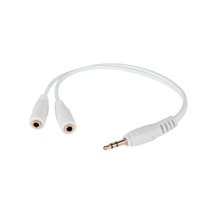 Kabel wtyk jack 3,5/2 x gniazdo jack 3,5 0.2m czarny Kabel wtyk jack 3,5/2 x gniazdo jack 3,5 0.2m czarny