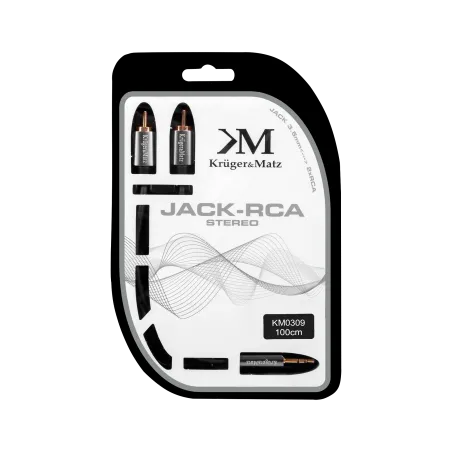 Kabel wtyk jack 3.5 - 2RCA stereo 1.0m Kruger&Matz