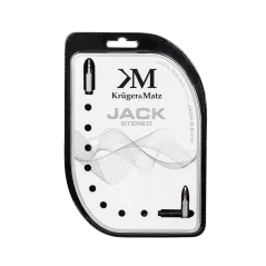 Kabel wtyk kątowy - wtyk prosty jack 3.5 stereo 1.0m Kruger&Matz
