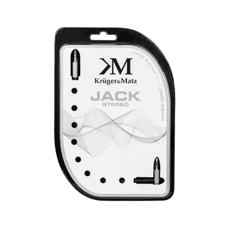 Kabel wtyk kątowy - wtyk prosty jack 3.5 stereo 1.0m Kruger&Matz