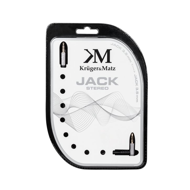 Kabel wtyk kątowy - wtyk prosty jack 3.5 stereo 1.0m Kruger&Matz Kabel wtyk kątowy - wtyk prosty jack 3.5 stereo 1.0m Kruger&Matz