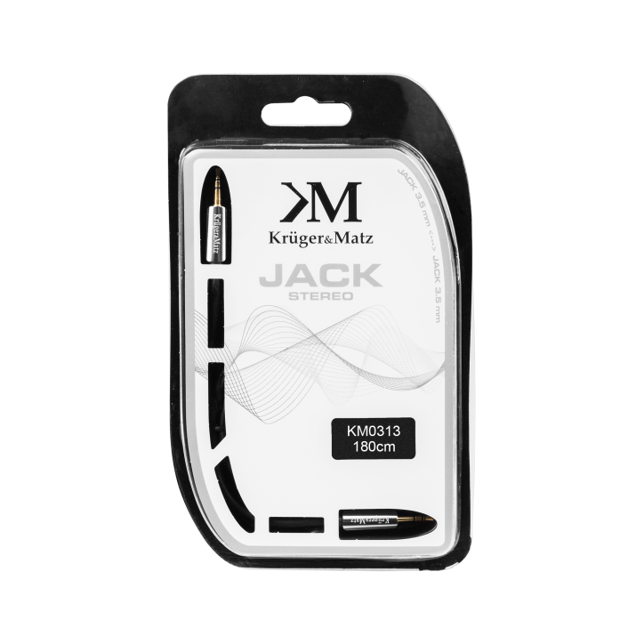 Kabel wtyk prosty - wtyk prosty jack 3.5 stereo 1.8m Kruger&Matz Kabel wtyk prosty - wtyk prosty jack 3.5 stereo 1.8m Kruger&Matz