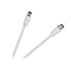 Kabel wtyk TV - wtyk F 1,5m biały