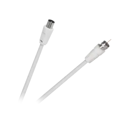 Kabel wtyk TV - wtyk F 1,5m biały